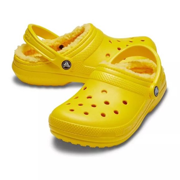 Crocs Classic Lemon Adult Lined Clogs - Picture 3 of 6